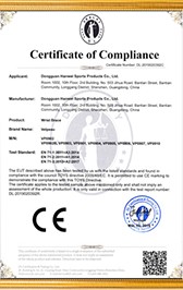 CE Certificate of Compliance